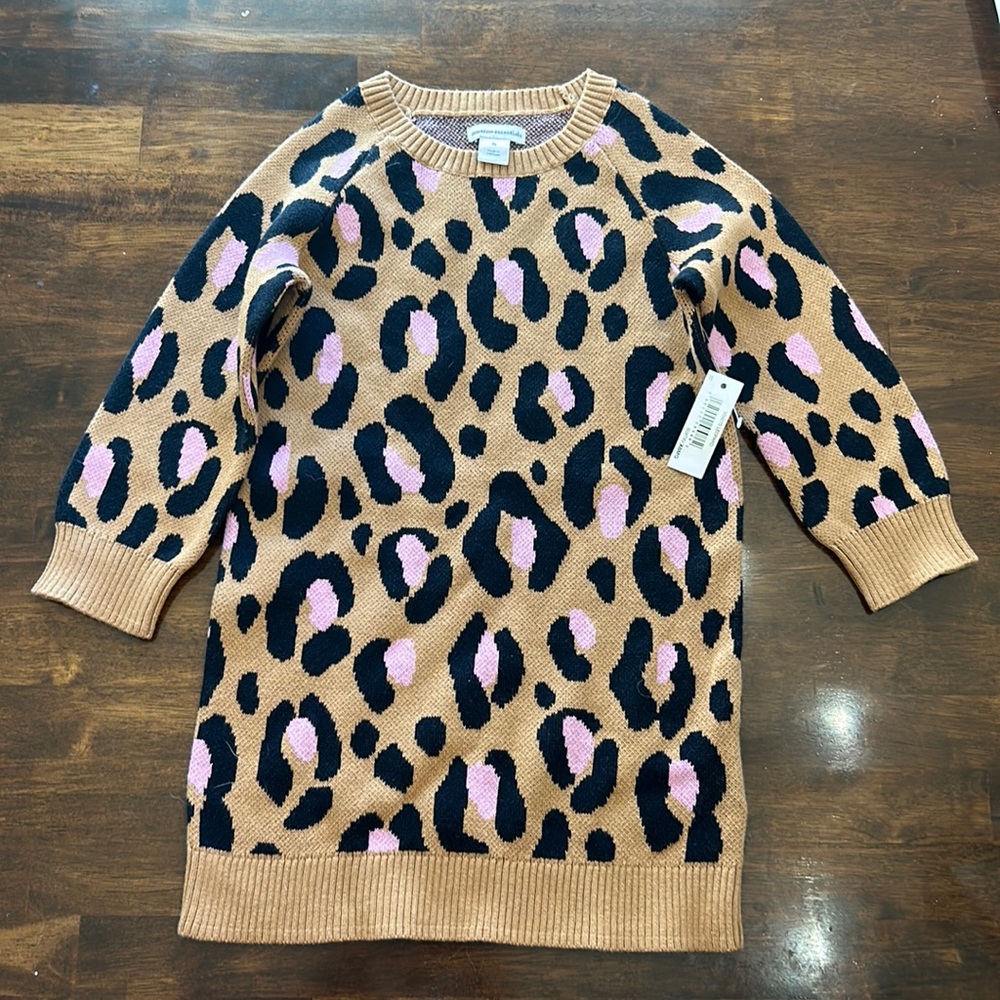 NWT Amazon Essential 3T Leopard Sweater Dress